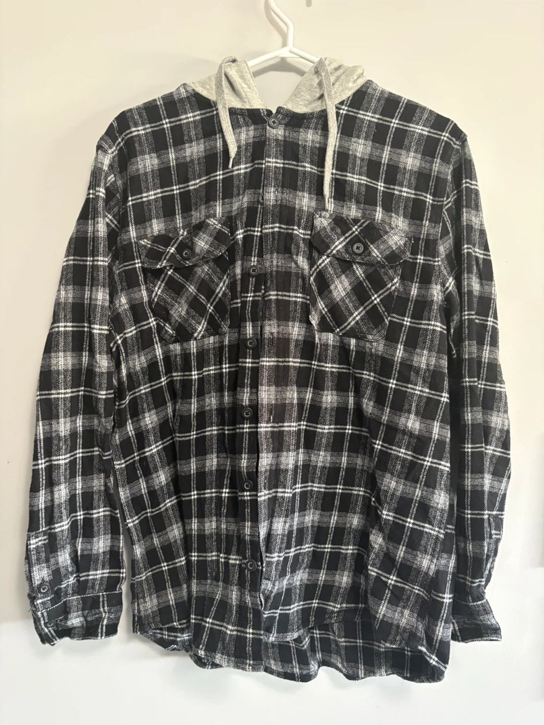 North Western Mfg. Co. Plaid Flannel Shirt with Hoodie - XL
