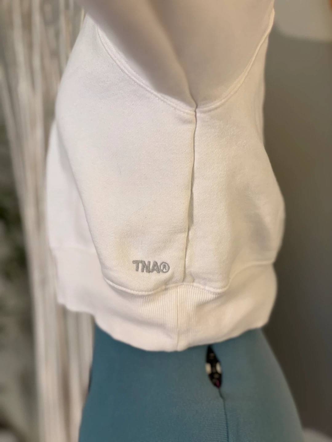 TNA Cozy Fleece Cropped Sweatshirt - White - photo 3