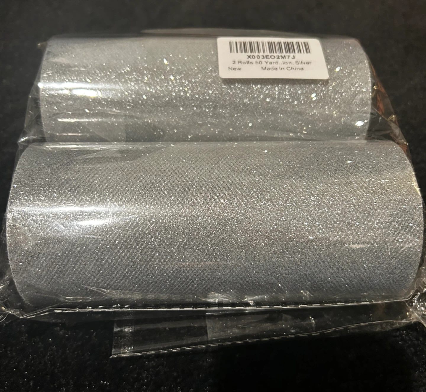 2 Rolls Glitter Fabric Ribbon - Silver - photo 2