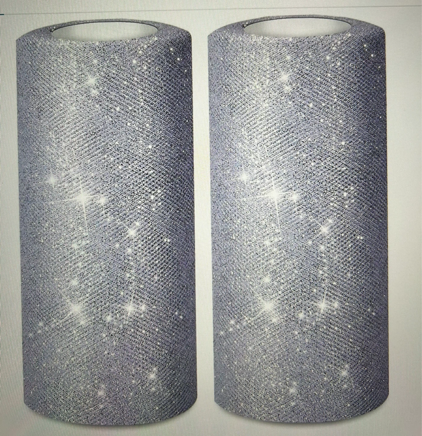 2 Rolls Glitter Fabric Ribbon - Silver - photo 3