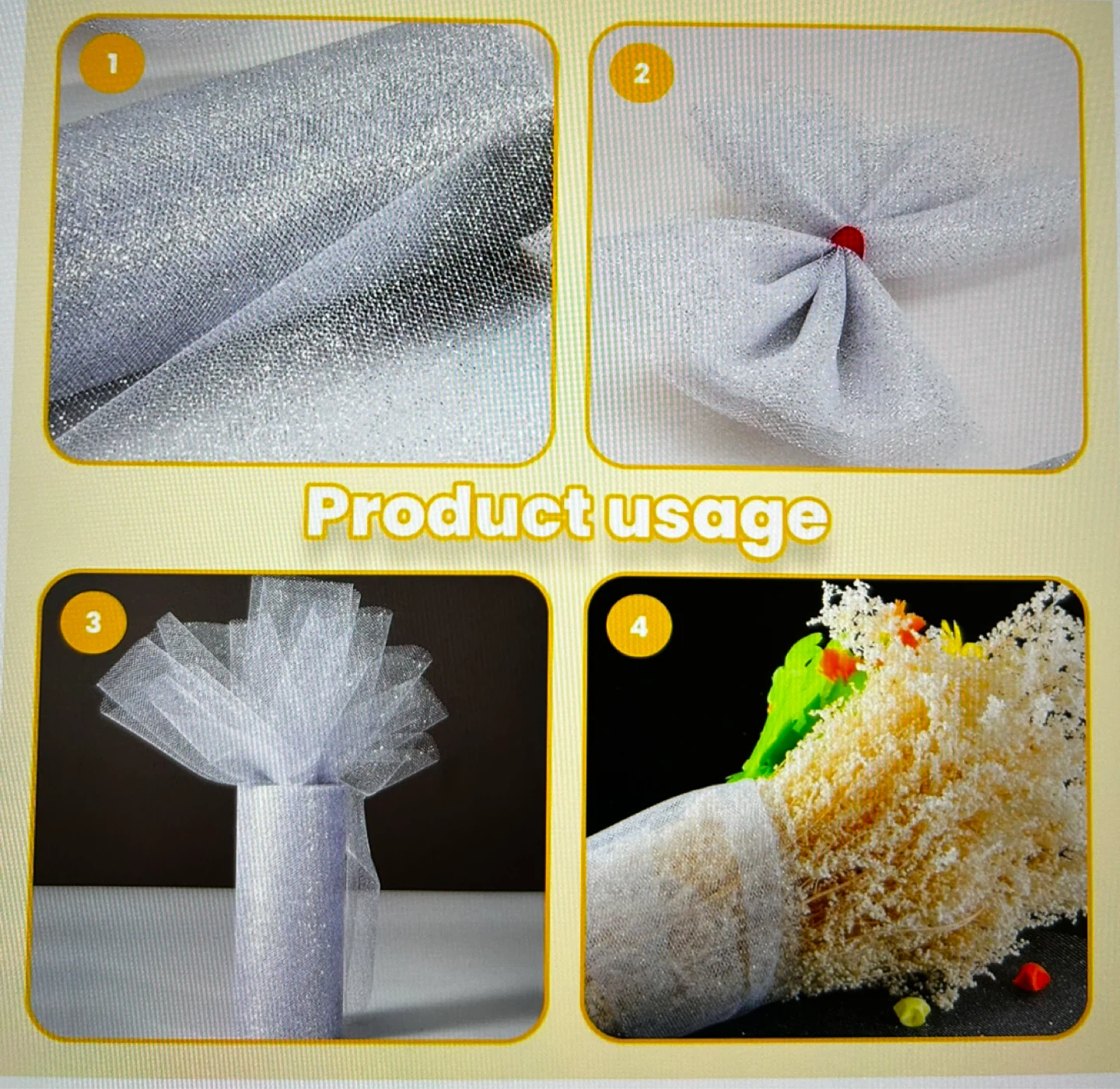 2 Rolls Glitter Fabric Ribbon - Silver - photo 5