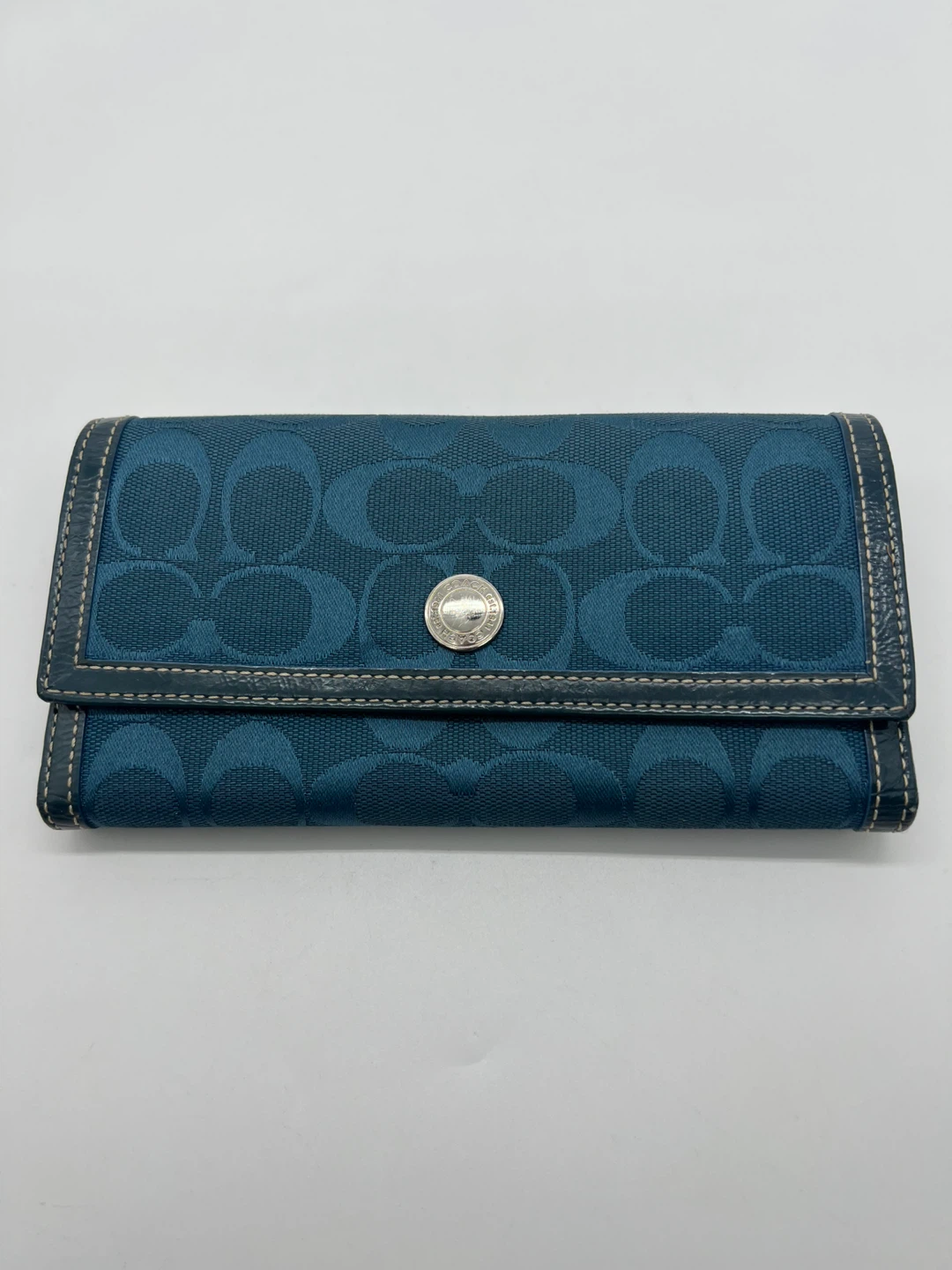 Coach Vintage Teal Tri Fold Wallet
