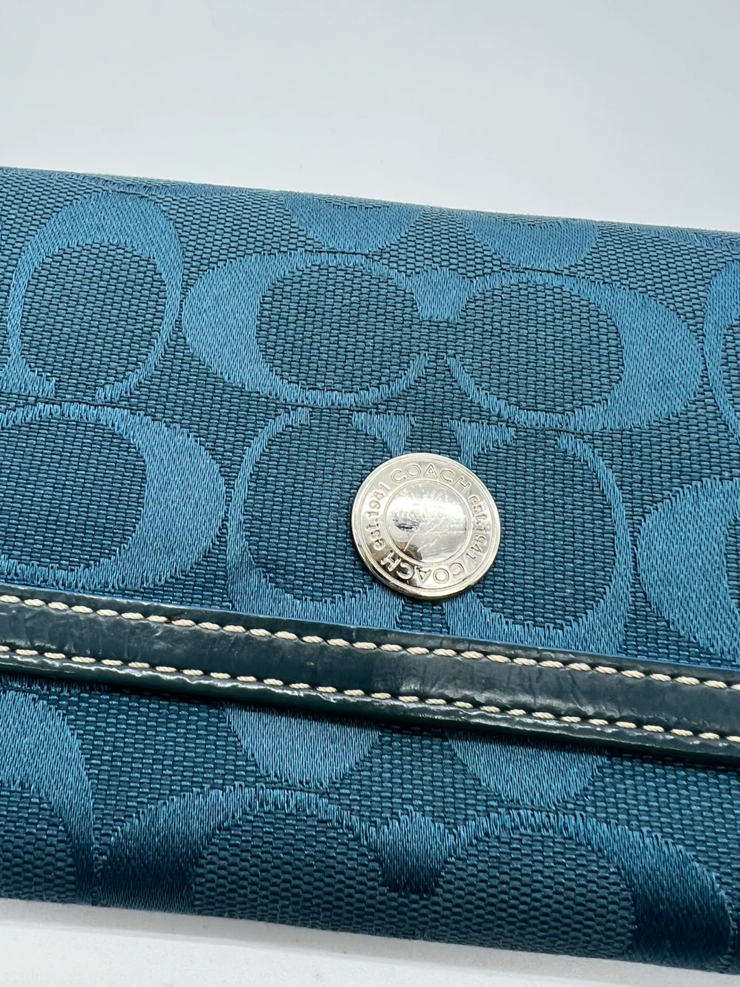 Coach Vintage Teal Tri Fold Wallet - photo 2