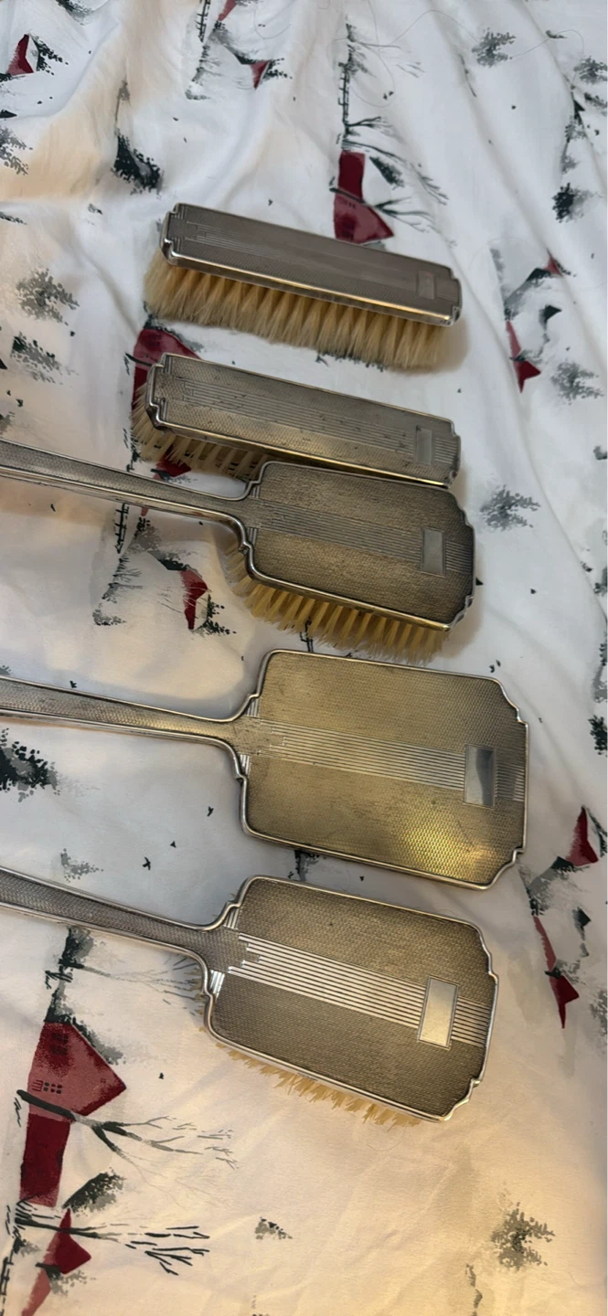 Sterling Silver Brush Set with Mirror - Made in England - photo 3
