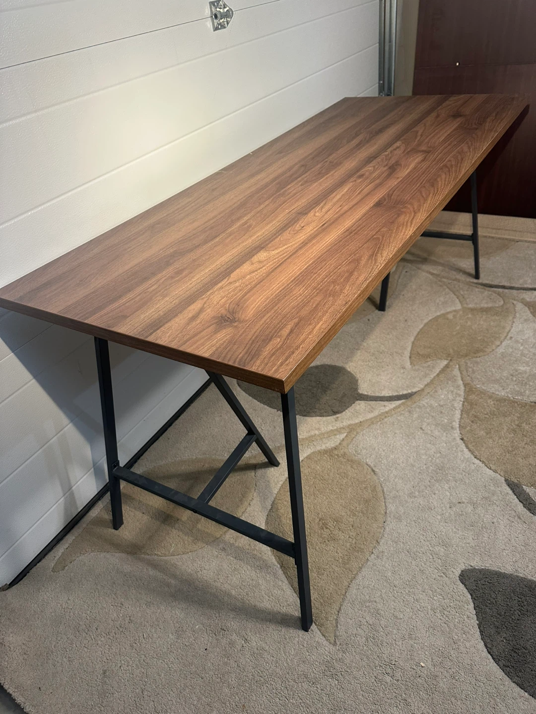 Long Walnut Desk – Elegant & Spacious Workstation