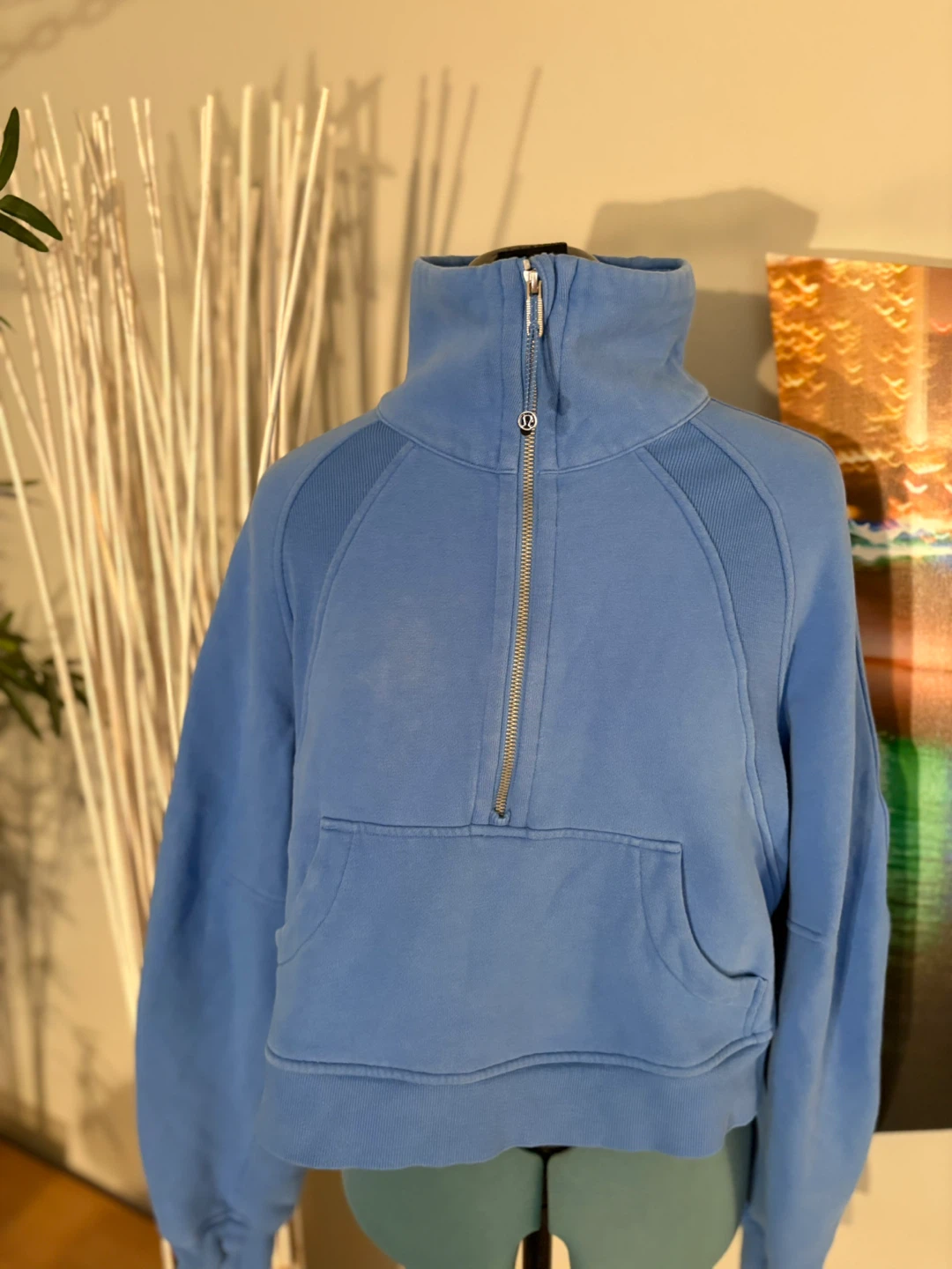 Lululemon Blue Quarter Zip Cropped Sweatshirt - photo 2