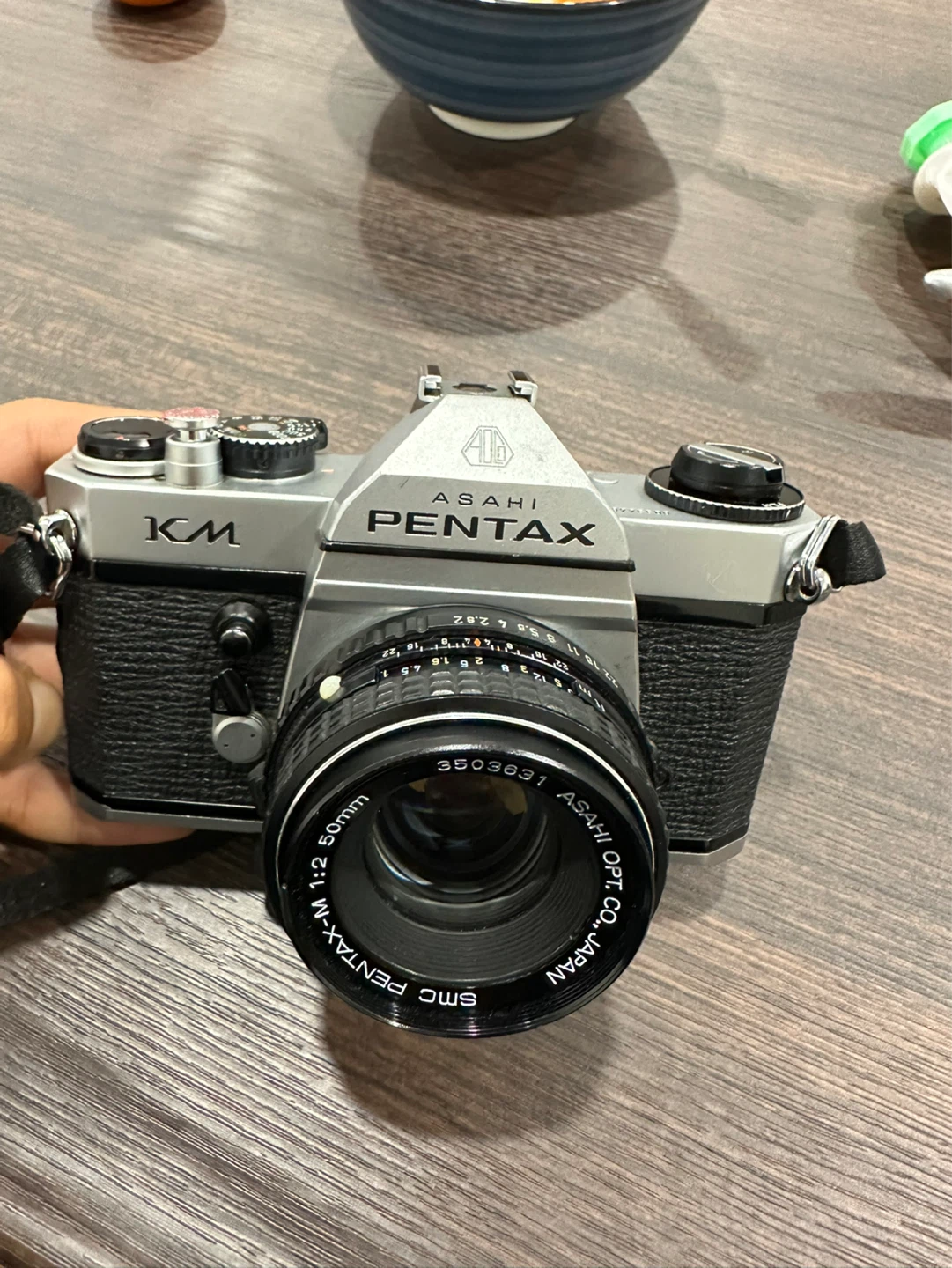 Asahi Pentax KM 35mm Film Camera with SMC Pentax-M 1:2 50mm Lens
