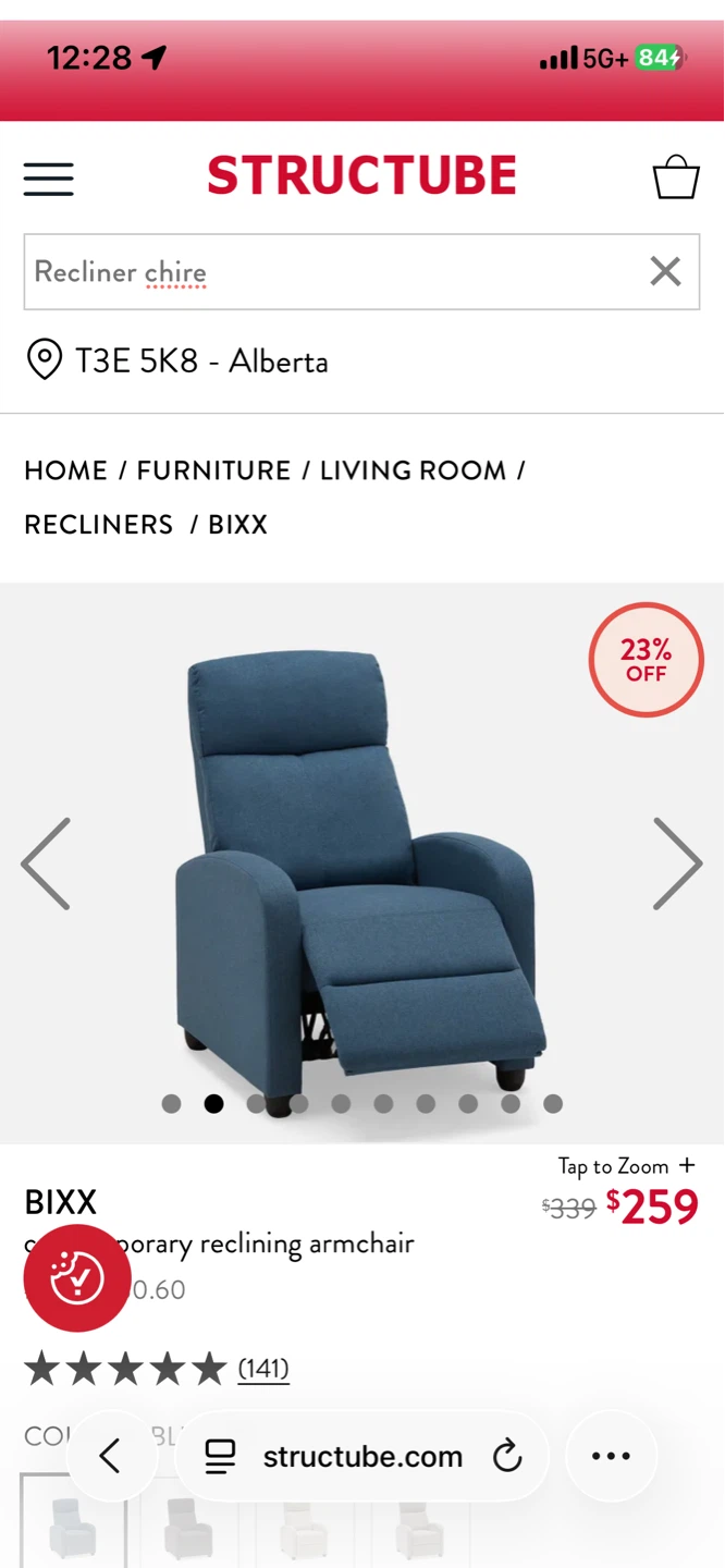 $180 - Reclining Armchair - Blue - photo 2
