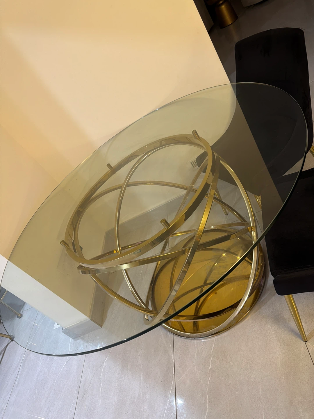 Black Velvet Dining Chair with Gold Legs - photo 3