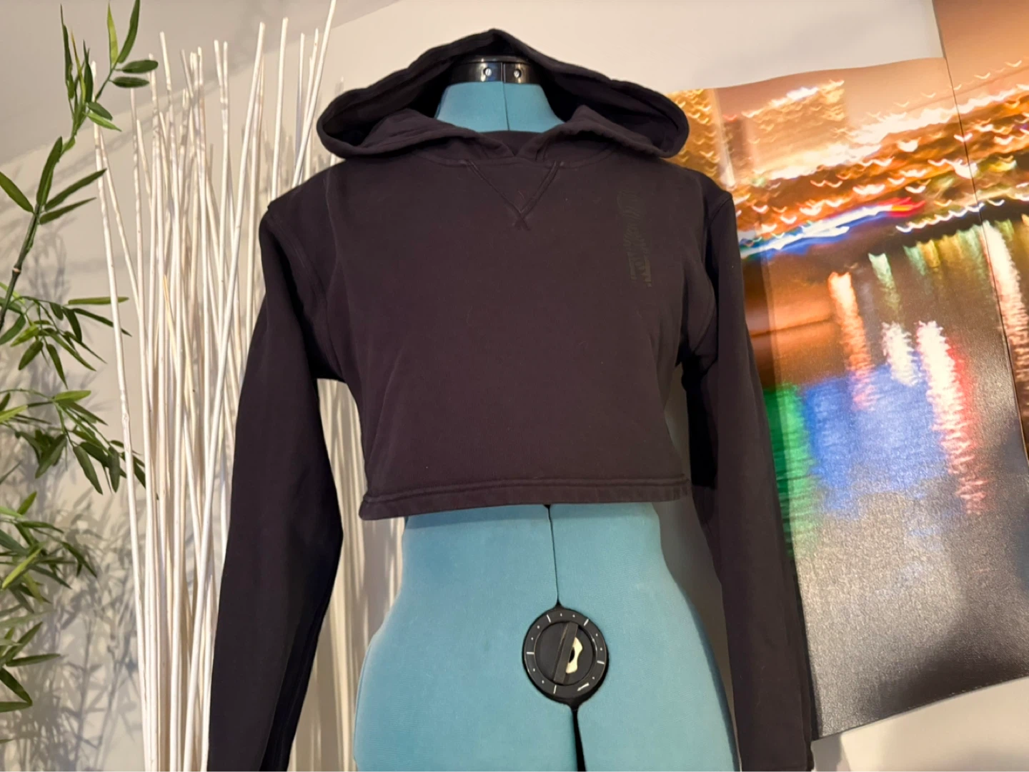 Black Cropped Hoodie - photo 4
