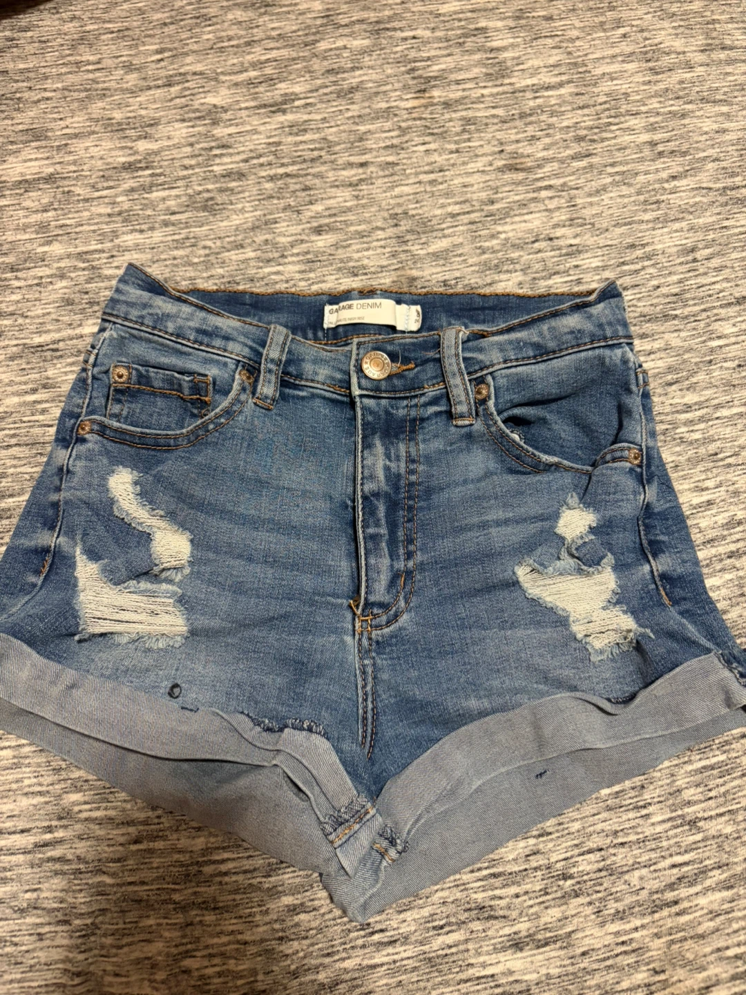 Garage Denim High Rise Distressed Jean Shorts