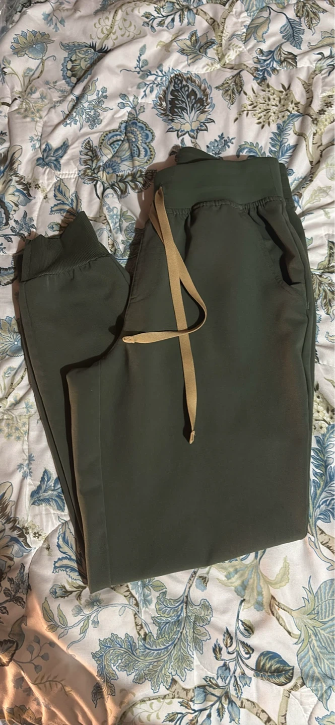 Dark Green Jogger Scrub Pants