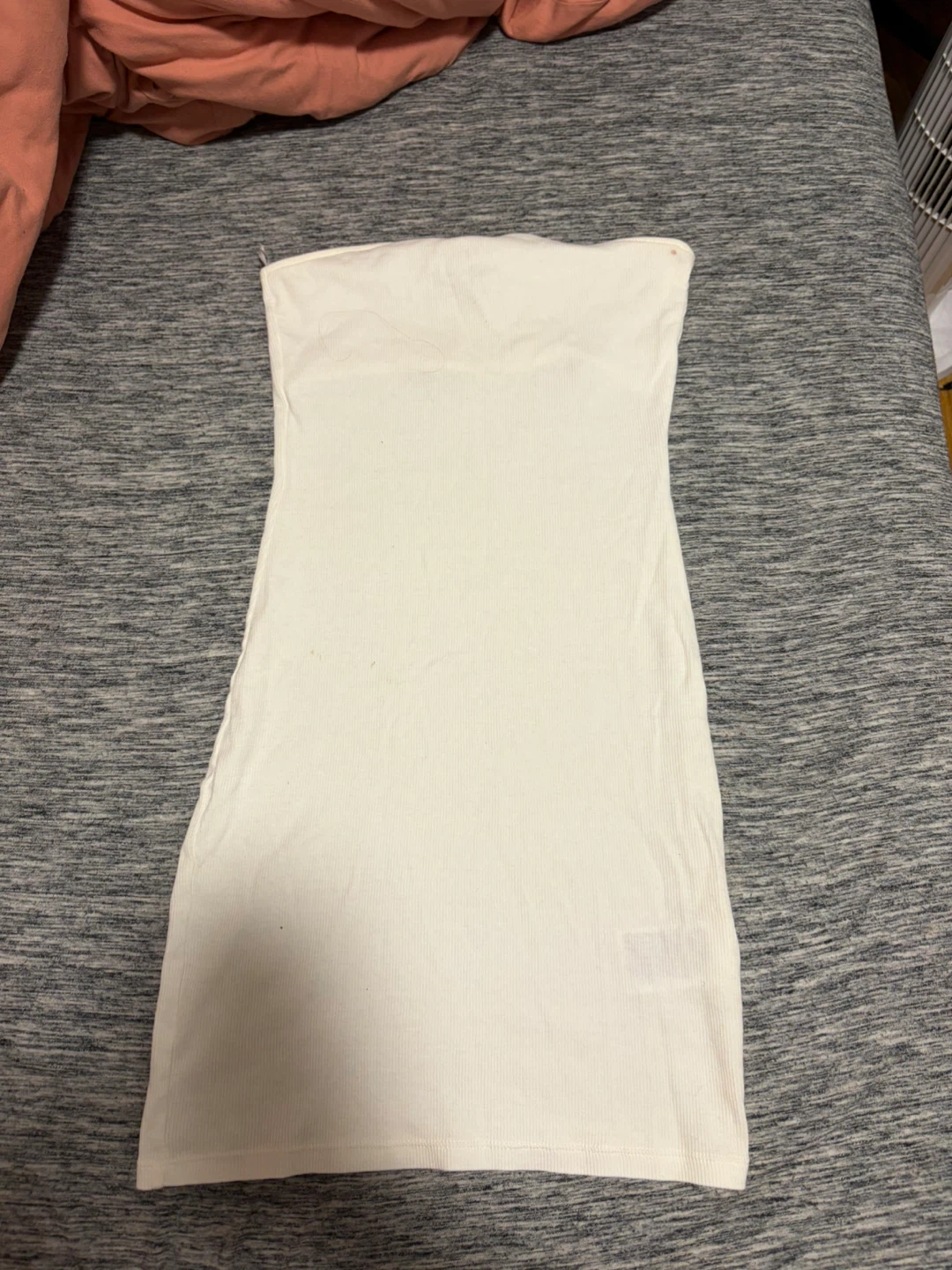 H&M Divided White Ribbed Strapless Mini Dress XS