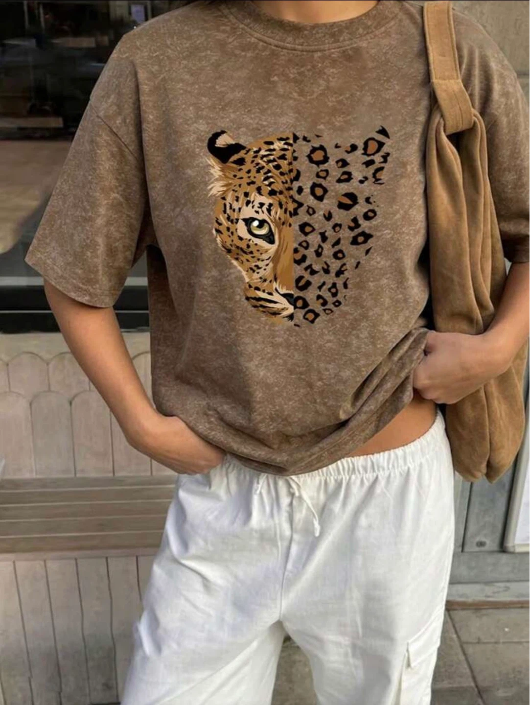 New t-shirt with leopard face print - photo 2