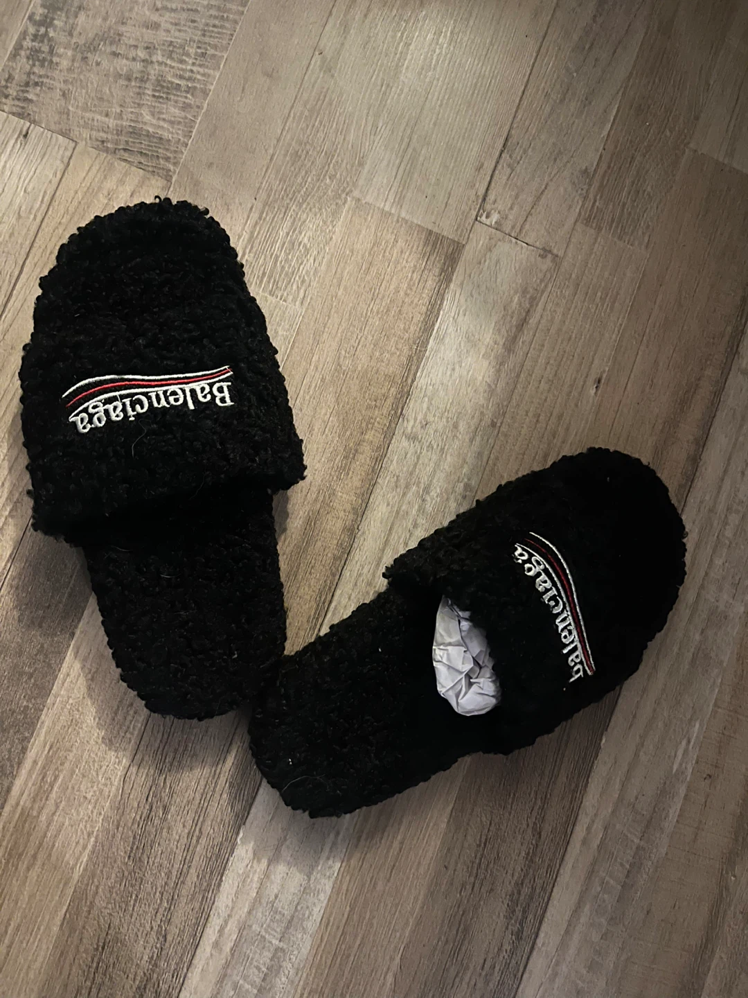 Balenciaga Black Fuzzy Slippers - photo 2
