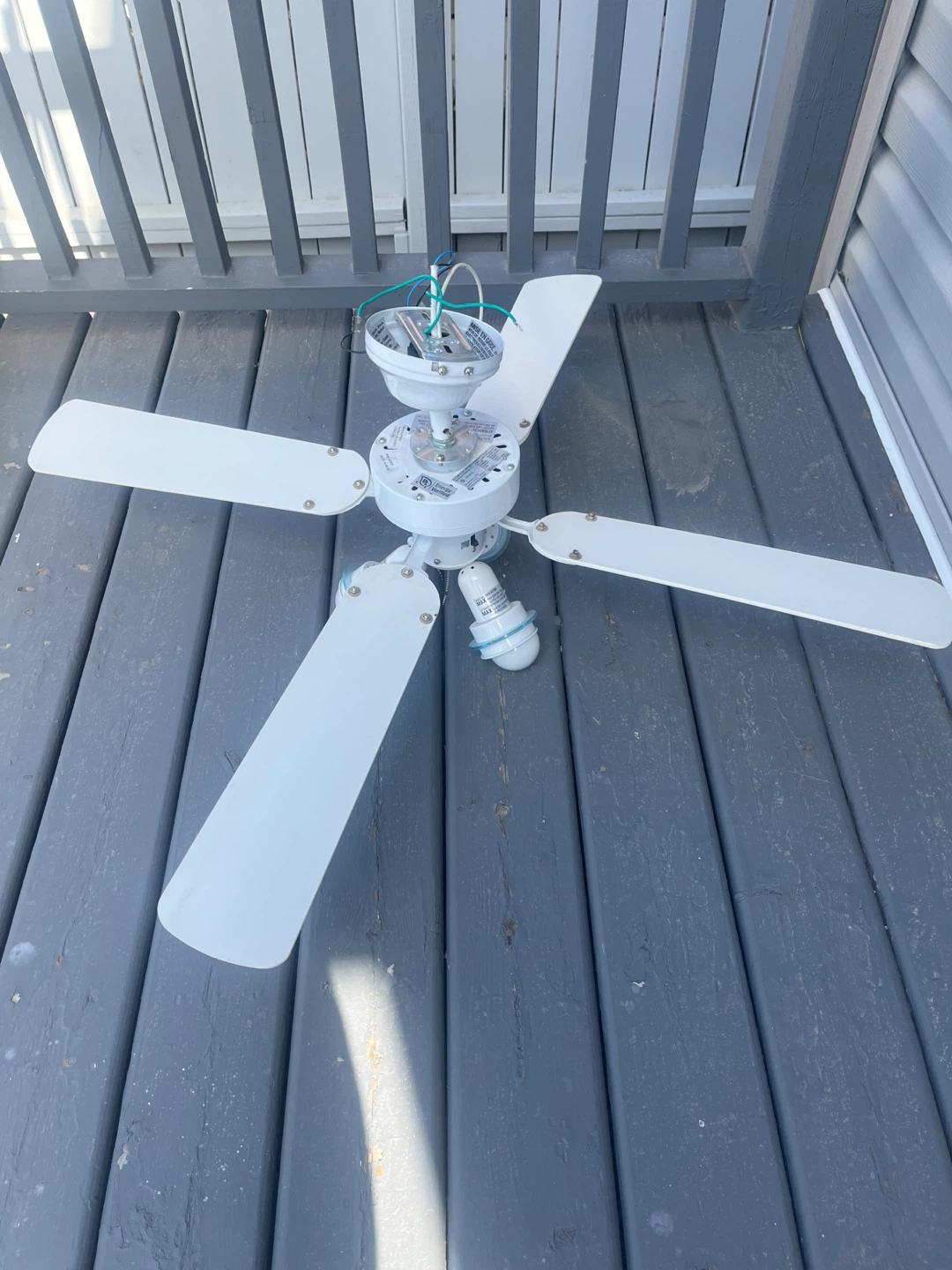 White 4-Blade Ceiling Fan with Light Fixture