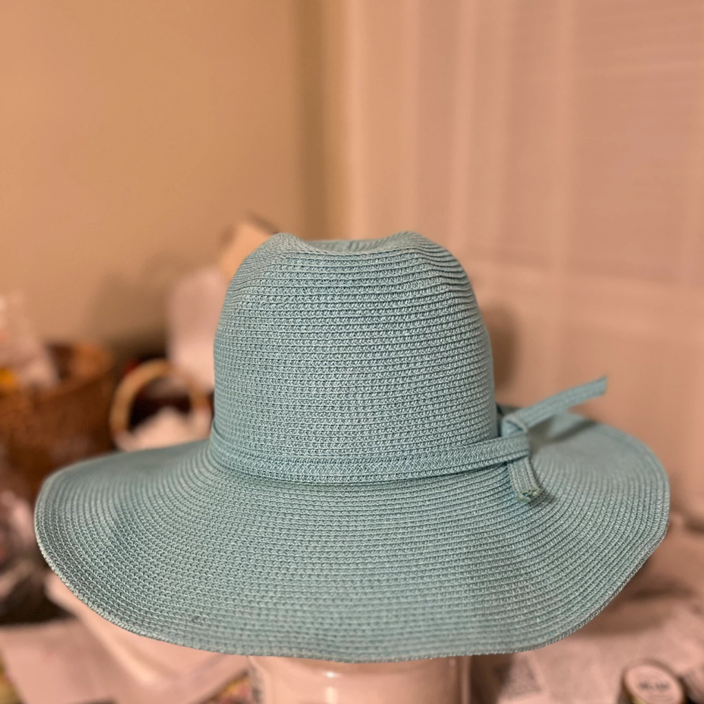 Light Blue Wide Brim Sun Hat