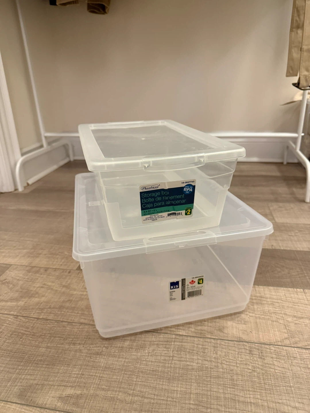 Storage Boxes (2) - Clear Plastic Containers