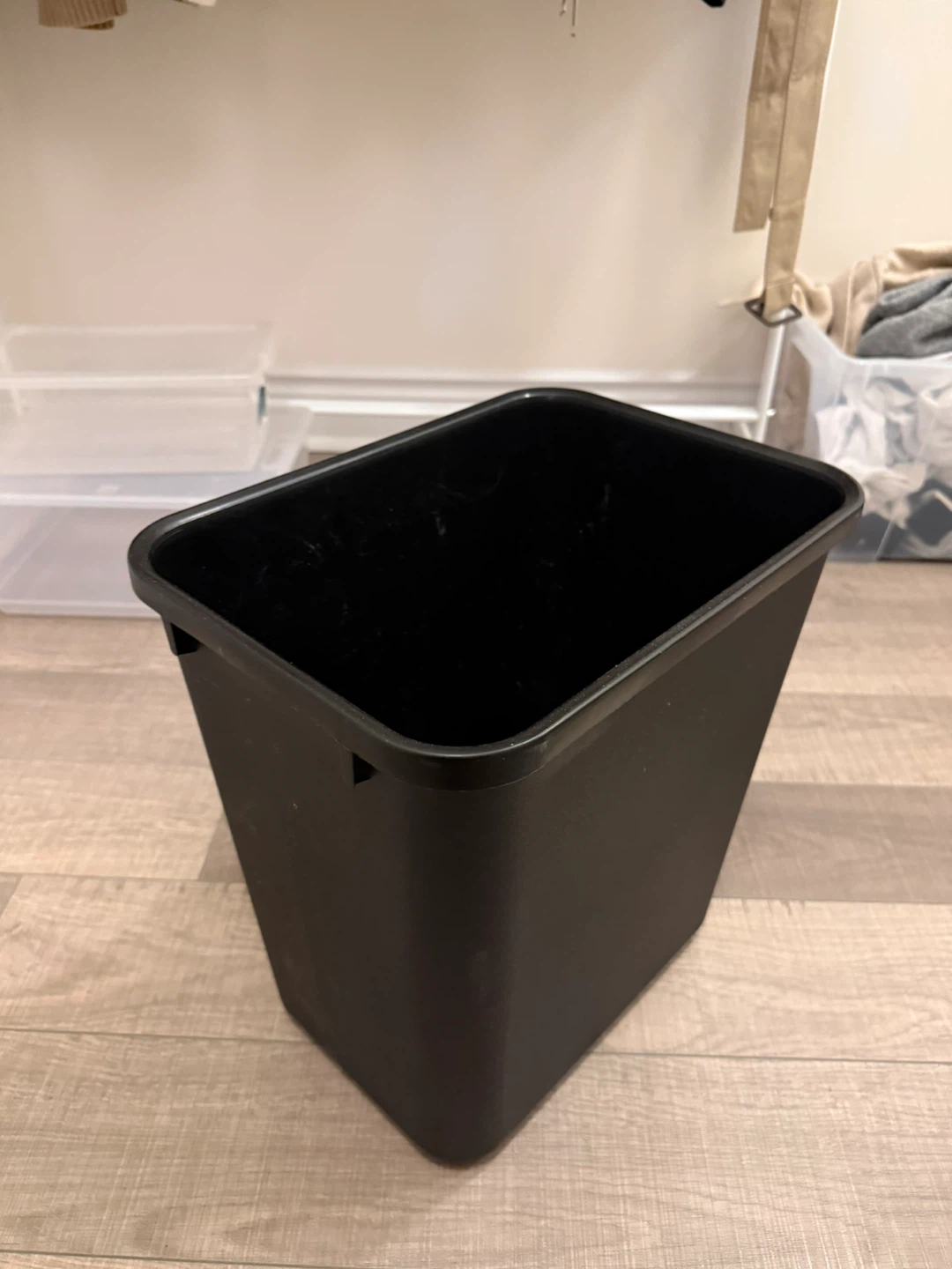 Black Plastic Trash Can