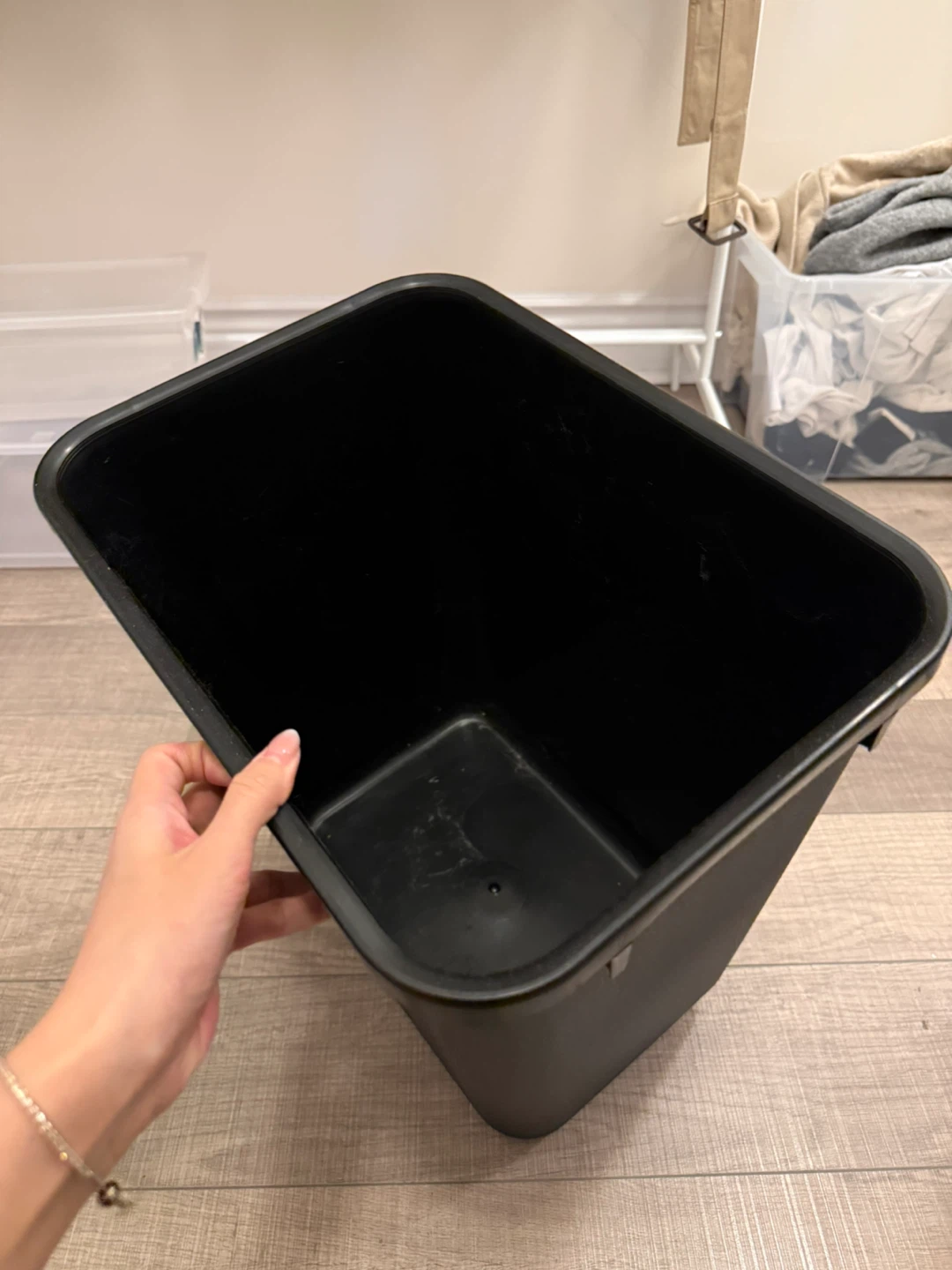 Black Plastic Trash Can - photo 2