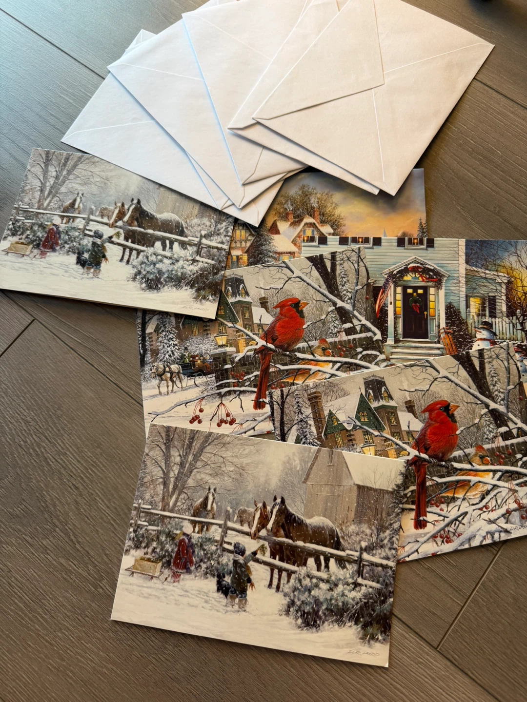 Set of Christmas Cards with Envelopes