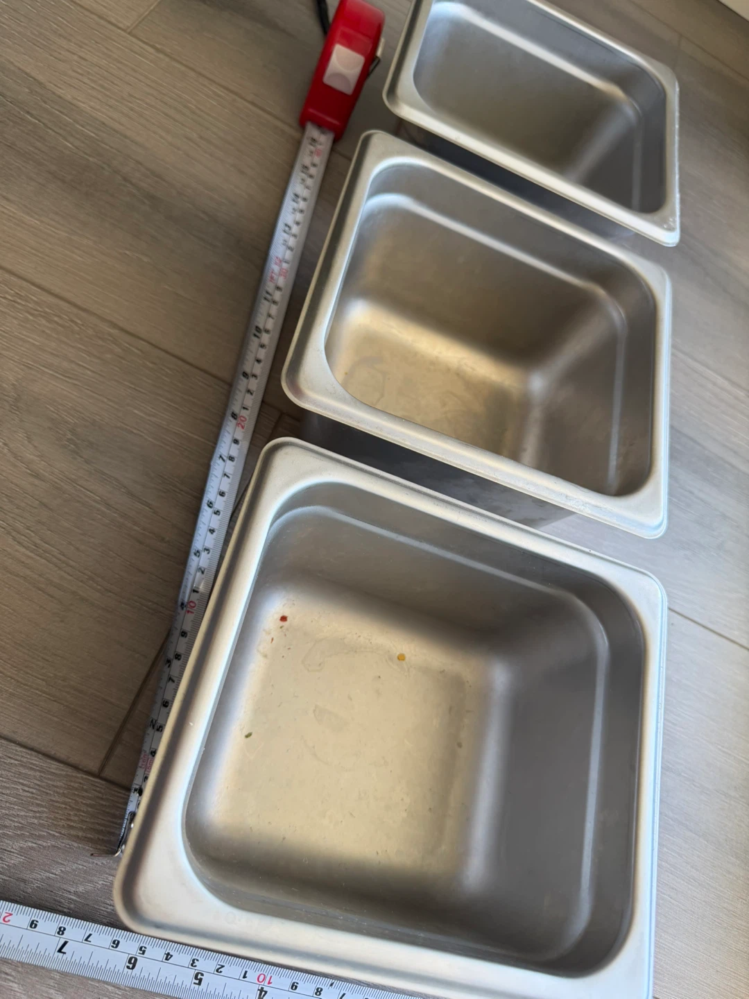 Set of 3 Stainless Steel Food Pans