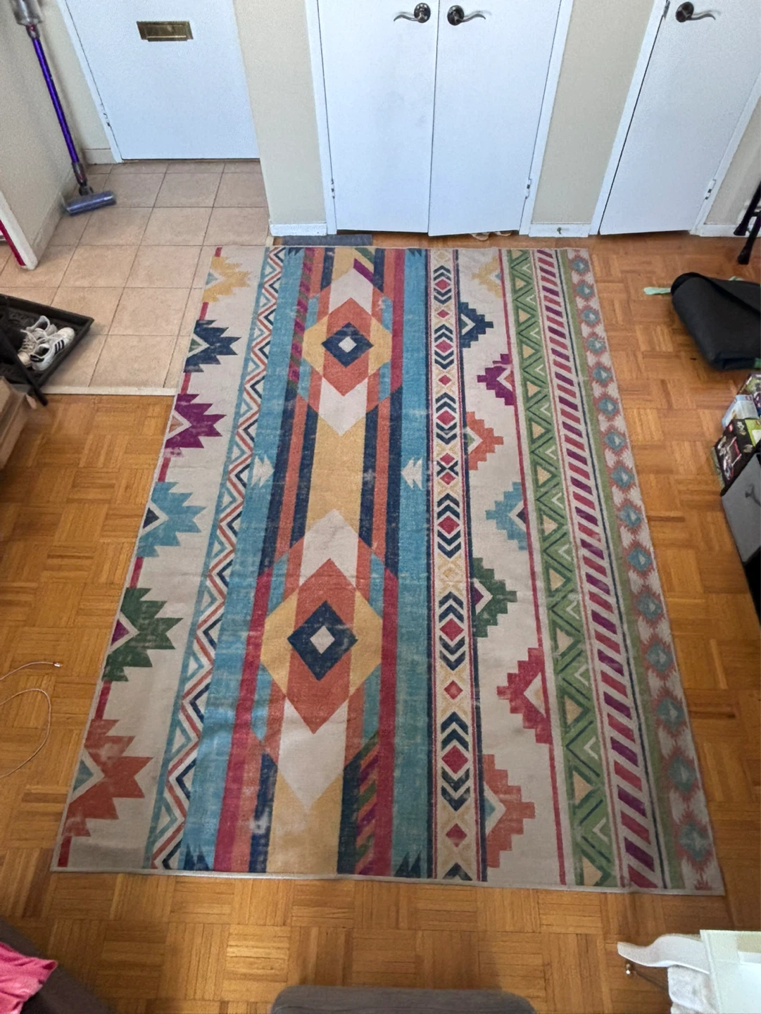 Southwestern Style Area Rug 6 x 9. Comes with anti slip rug