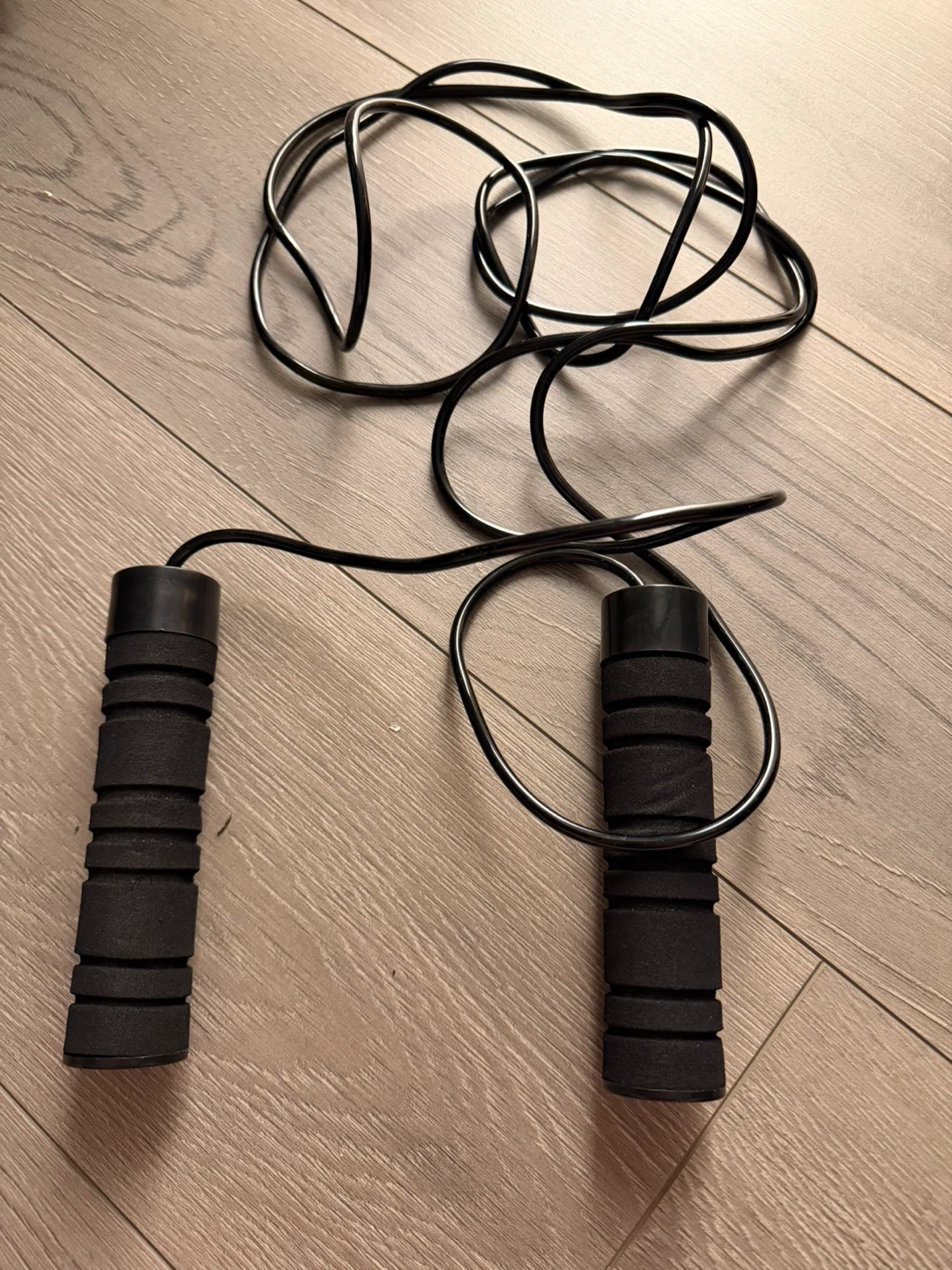 Black Jump Rope with Foam Handles