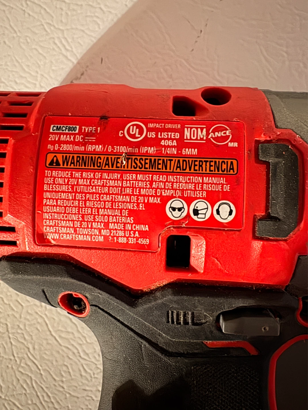 Craftsman CMcf800 Impact Driver - photo 2