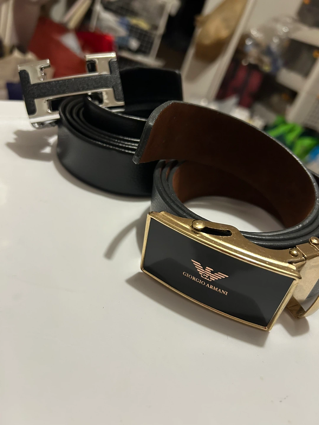 One silver one gold belts