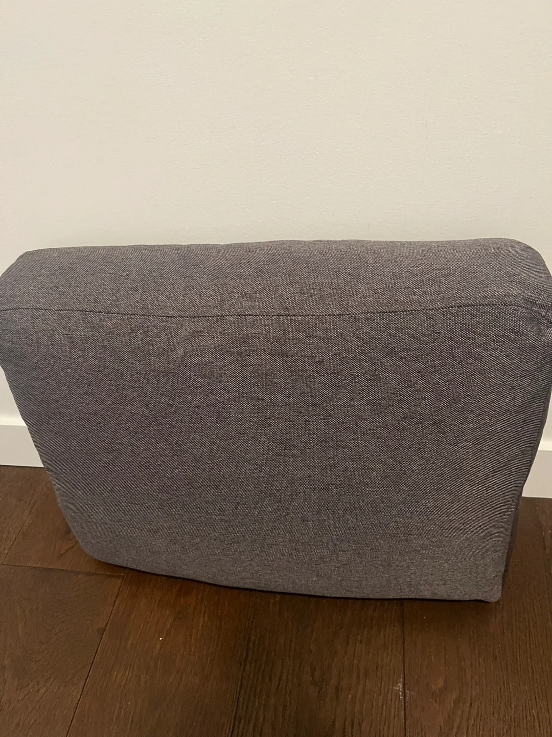 Grey fabric lumbar cushion x 2
