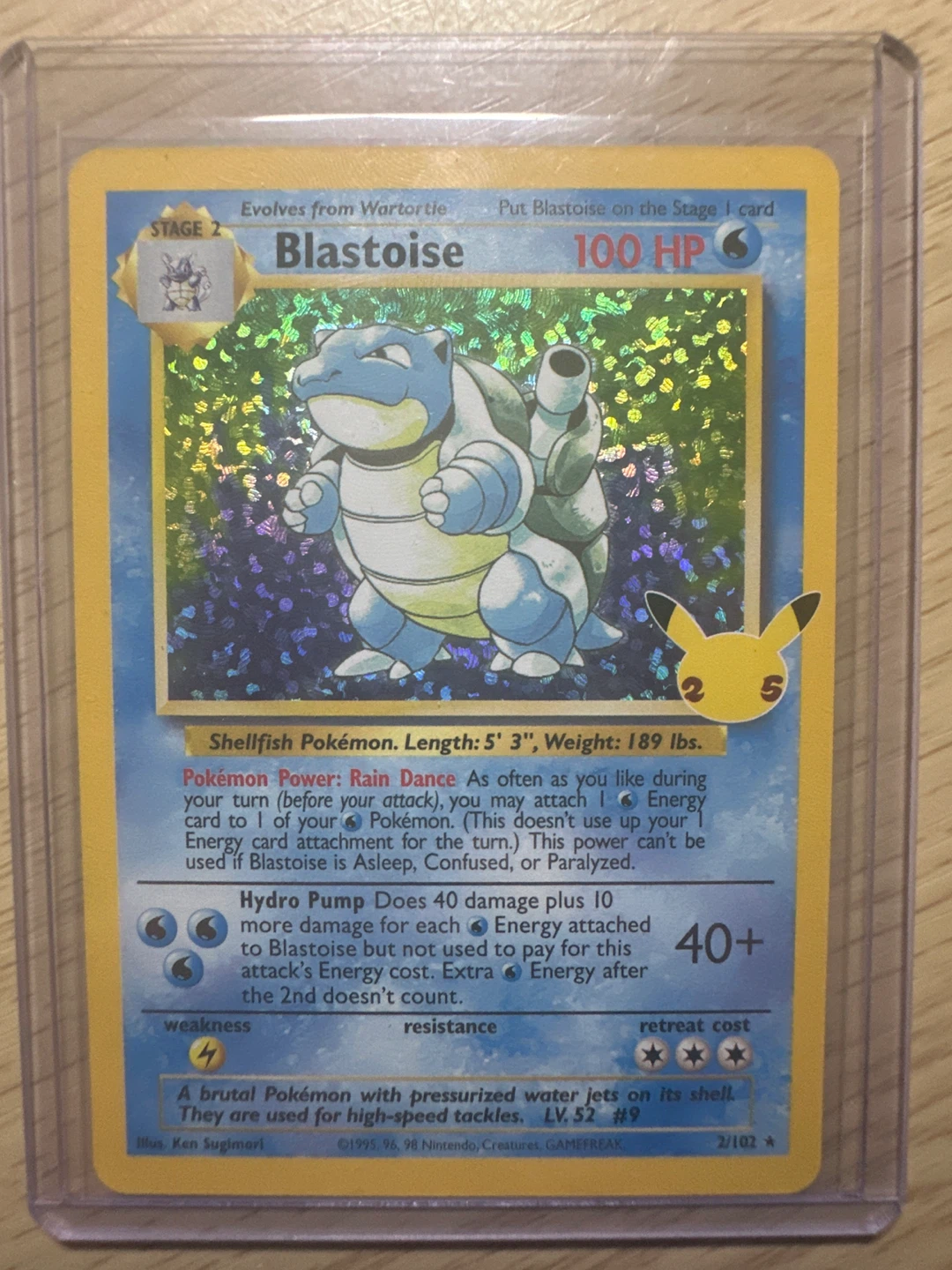 Pokemon Blastoise Stage 2 Card