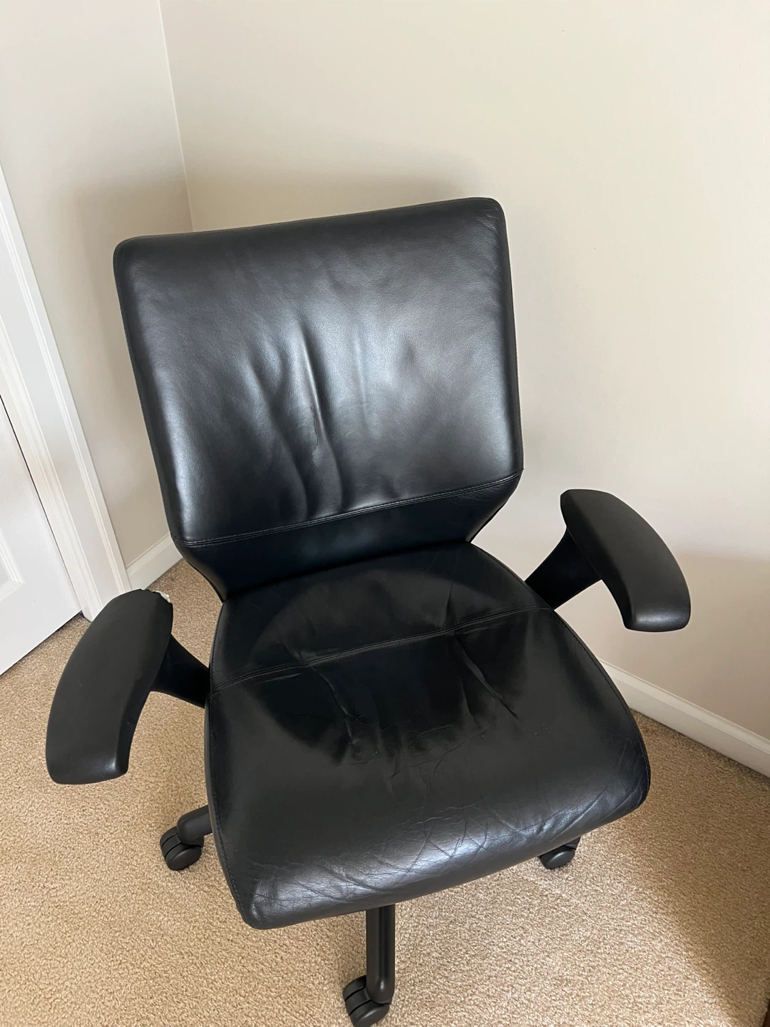 Black Leather Office Chair - photo 3