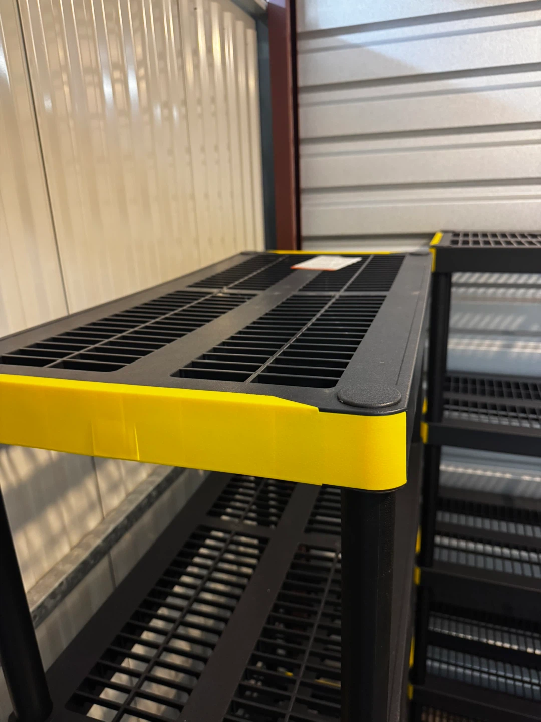 Black 5-Tier Plastic Shelving Unit with Yellow Accents - photo 5