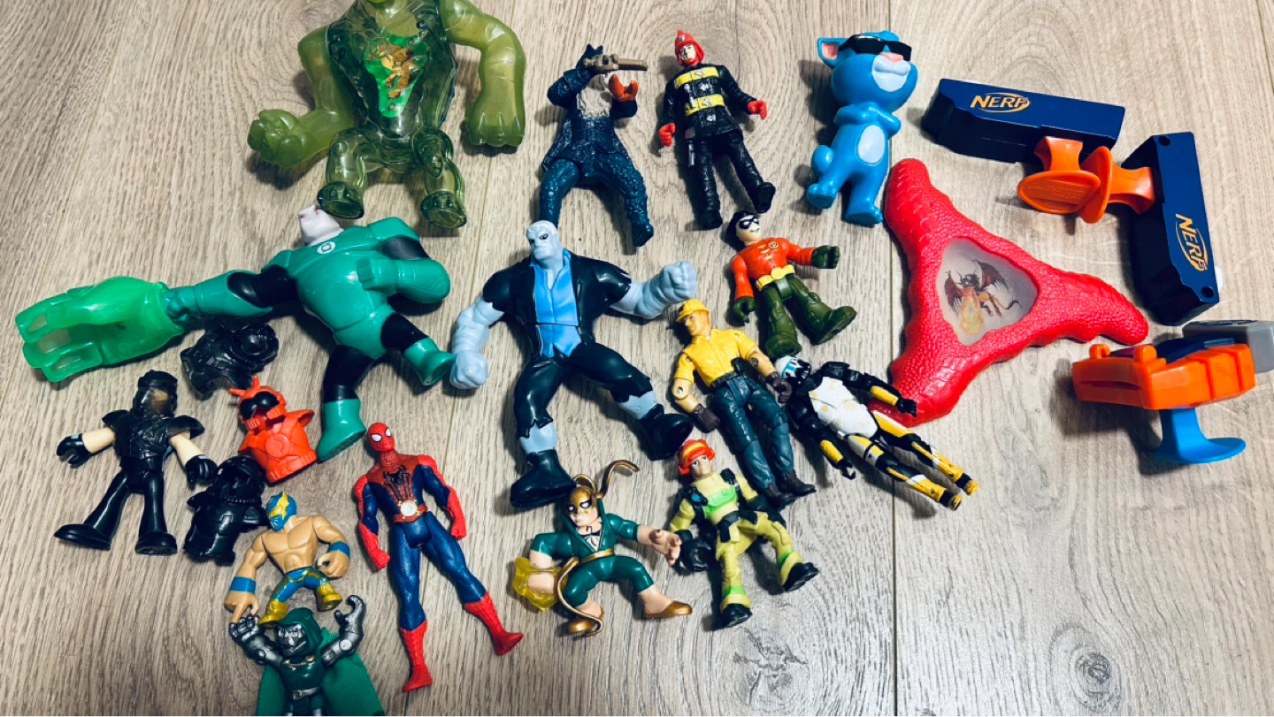 Action Figures & Toy Bundle – Spider-Man, Ben 10, Nerf & More