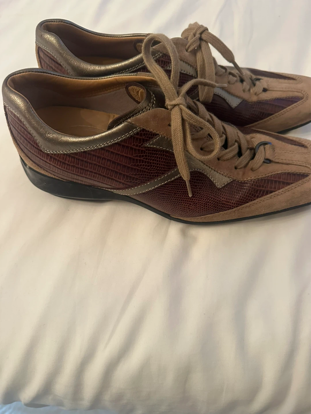 TOD'S Suede & Exotic Skin Sneakers - photo 3