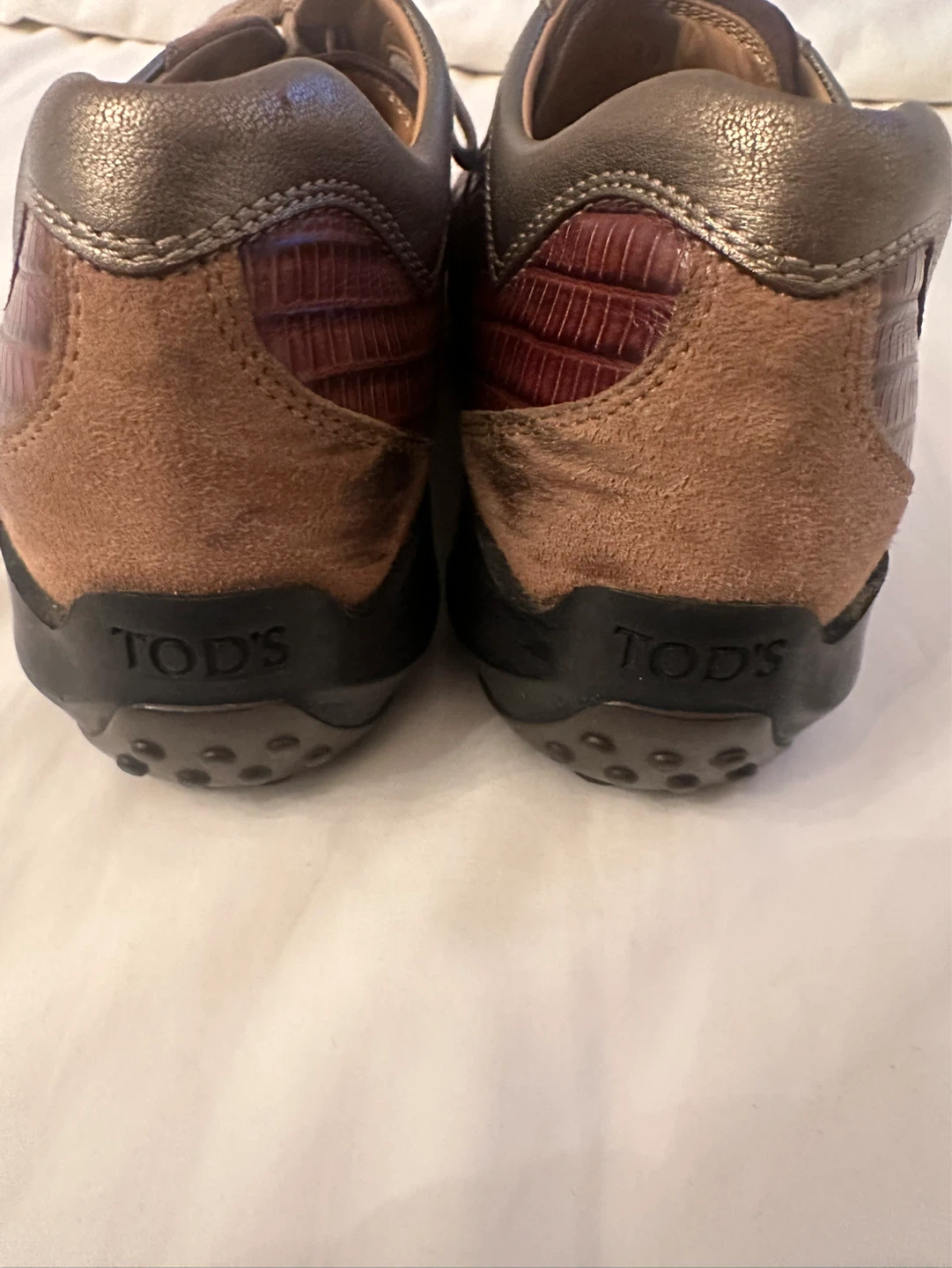 TOD'S Suede & Exotic Skin Sneakers - photo 4