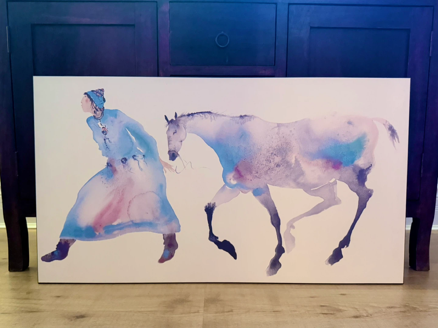 “I Walking Horse Woman” Large Lithograph Plaque Carol Gregg 1988