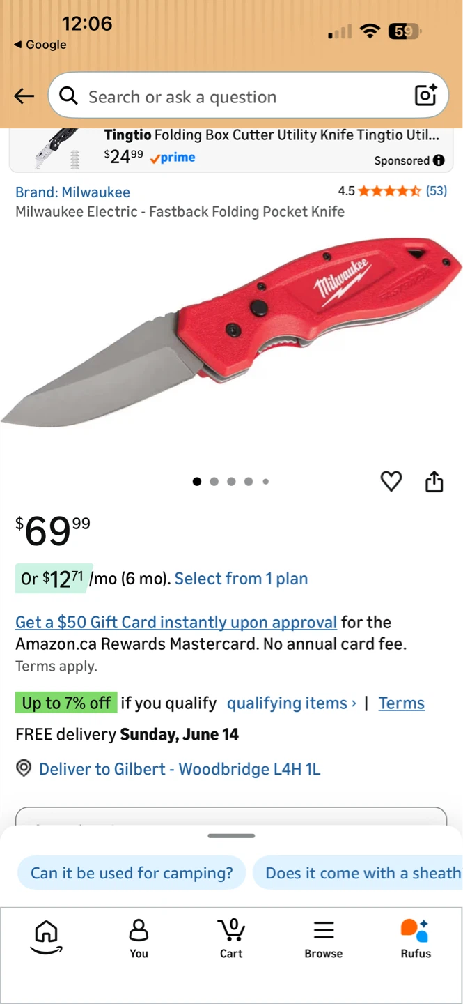 Milwaukee Fastback Folding Utility Knife