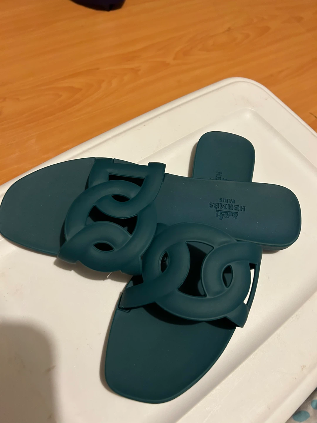 Teal Slide Sandals - Size 39 - photo 2