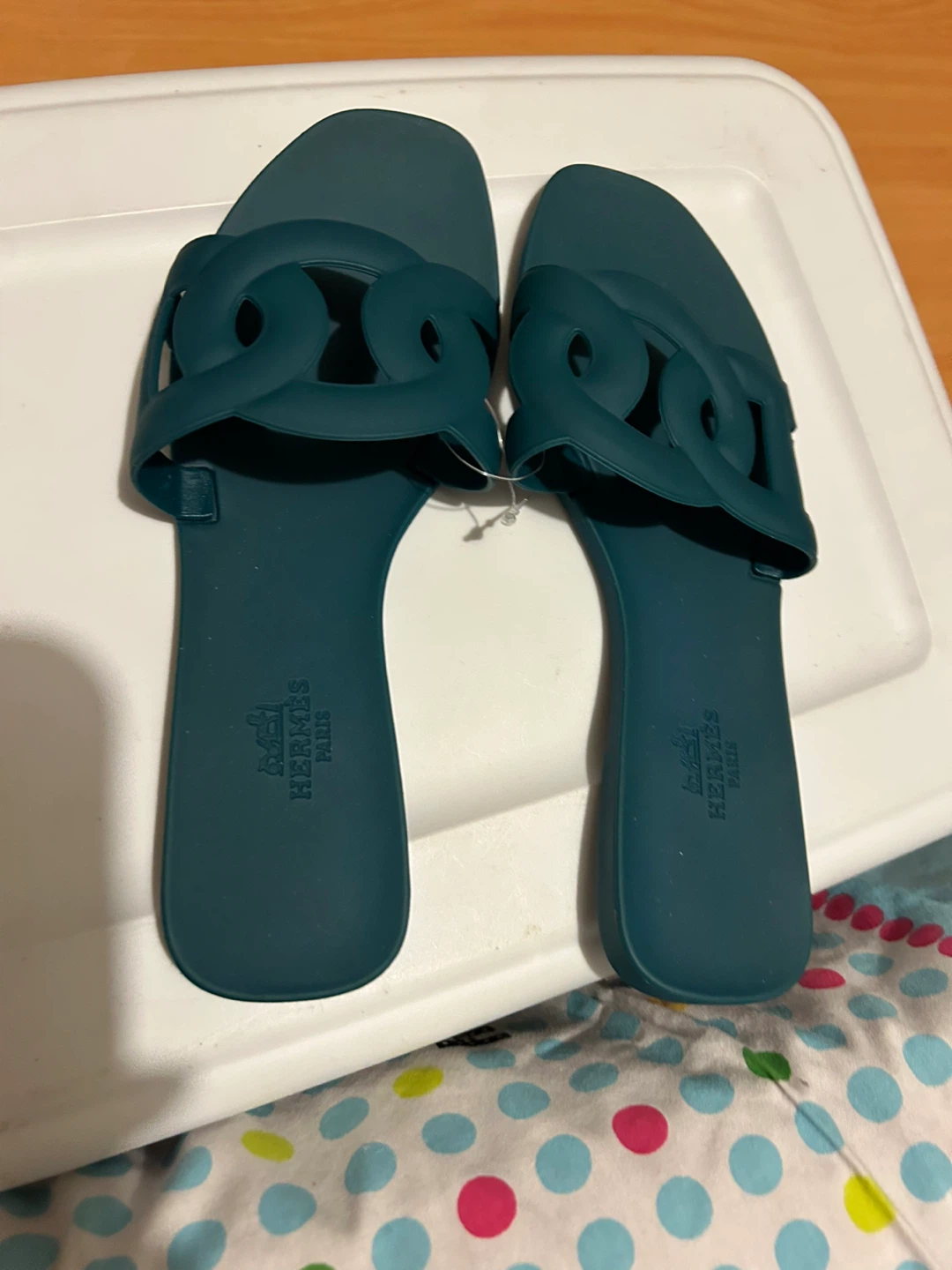 Teal Slide Sandals - Size 39