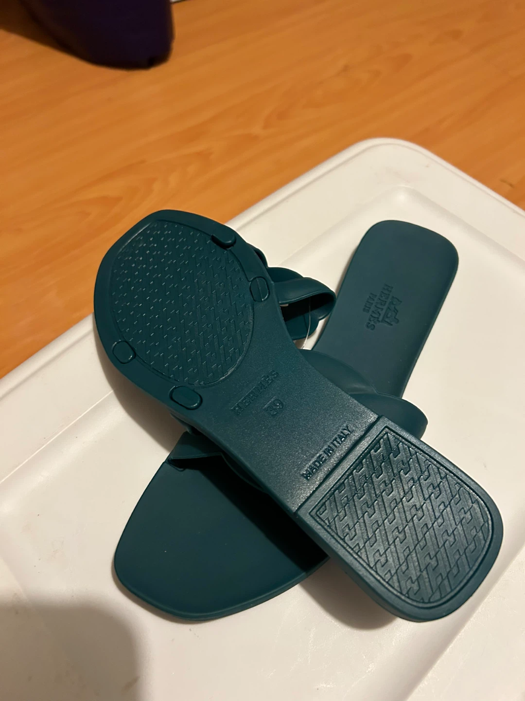 Teal Slide Sandals - Size 39 - photo 3