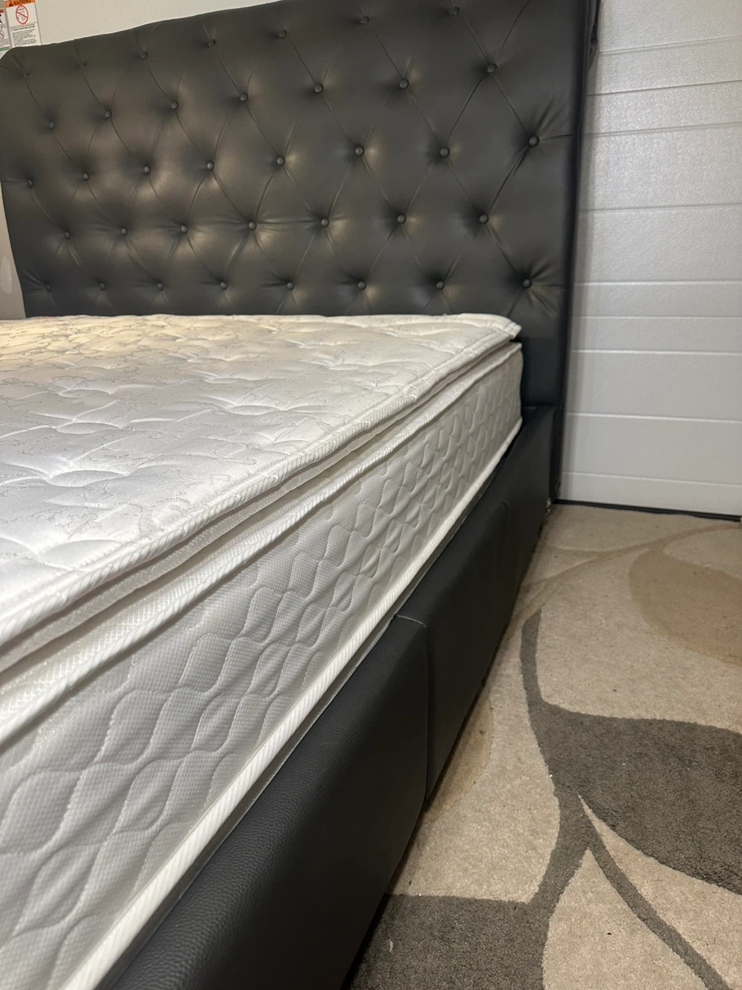 Dark brown Tufted Queen Bed Frame with Mattress- Complete Set - photo 4