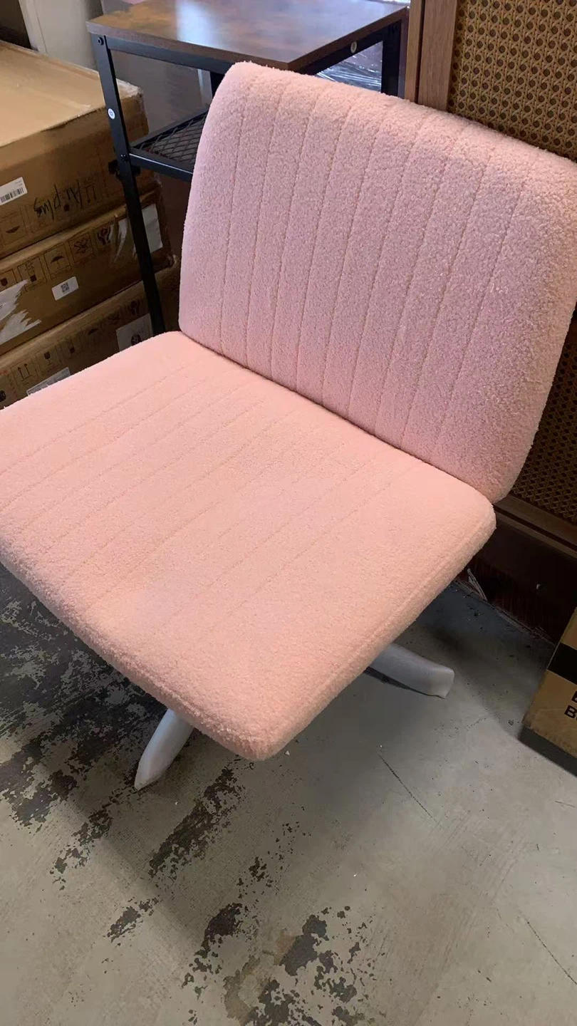 Pink Sherpa Swivel Chair