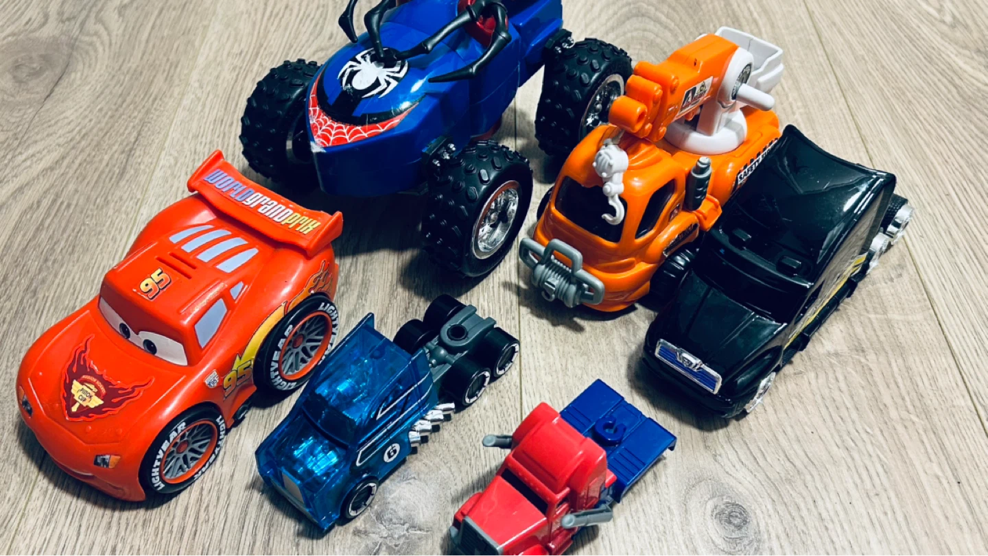 Kids Toy Vehicle Bundle – Cars, Trucks, Spider-Man ATV & More