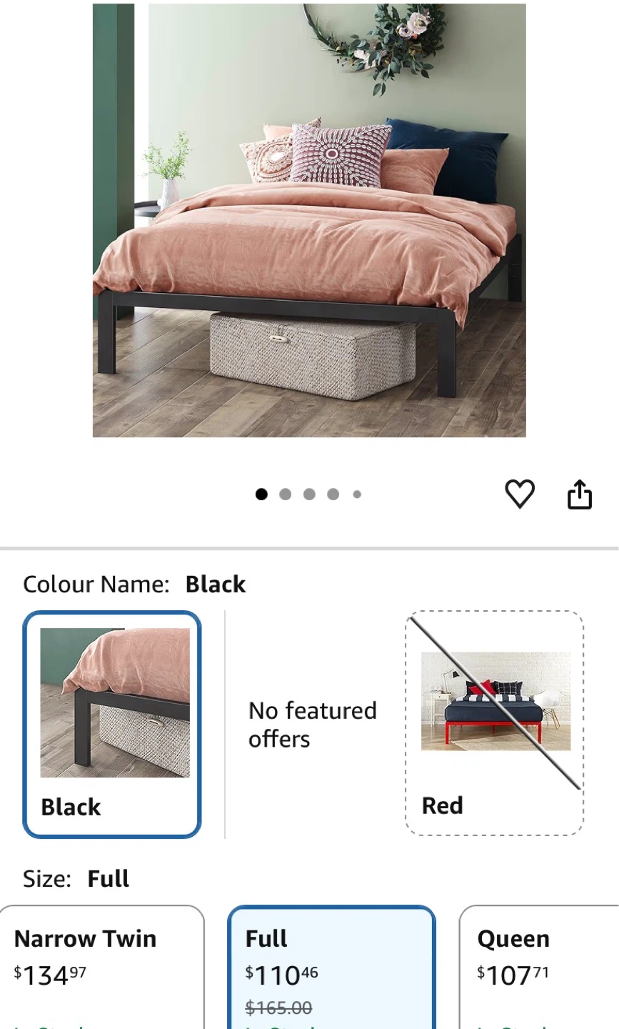 Black Full Size Metal Bed Frame