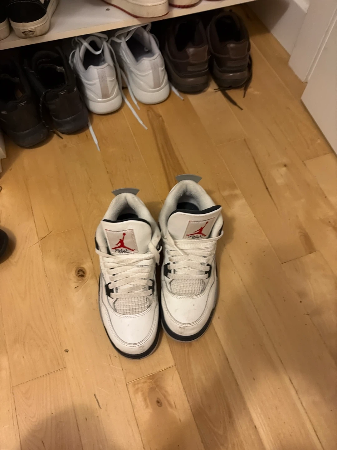 Nike Air Jordan 4 Retro White Cement Sneakers - photo 3