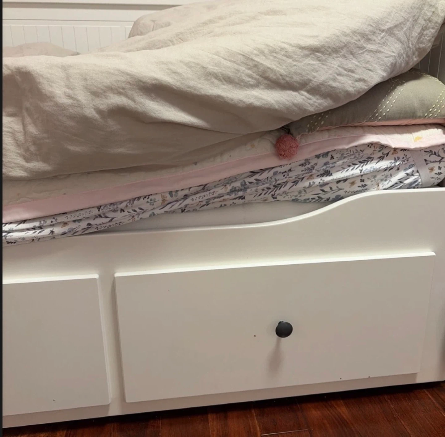 IKEA HENMES White twin bed with Storage Drawers - photo 4