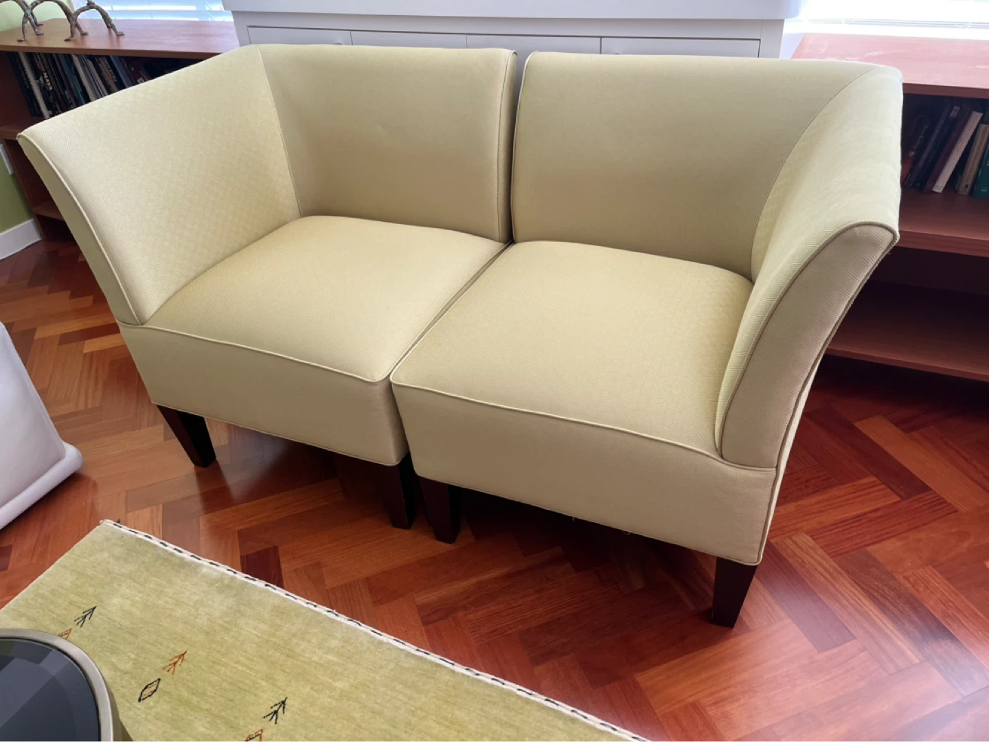 Pair of Yellow/Lime Accent Chairs with Pillows - photo 3