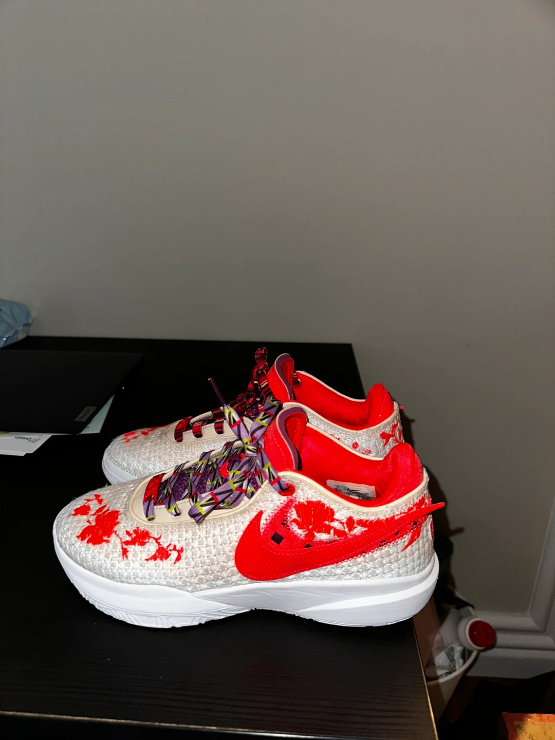 Nike Lebron 20 White Red Floral Basketball Shoes